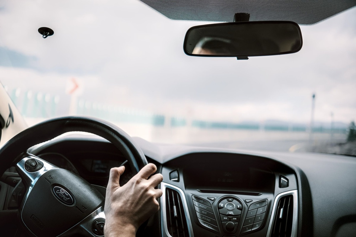 The road ahead from the driver's seat