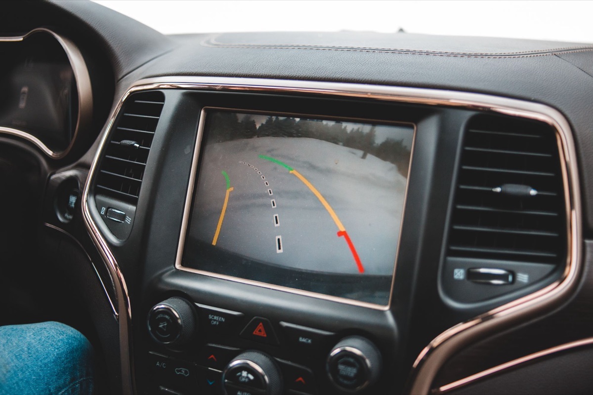 A reversing camera screen
